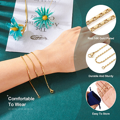 Brass Box Chain Necklace NJEW-TA0001-16-1