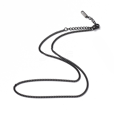 304 Stainless Steel Curb Chain Necklace for Men Women NJEW-K245-015B-1