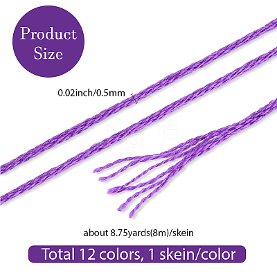 6-Ply Polyester Embroidery Floss OCOR-WH20074-01A-08-1