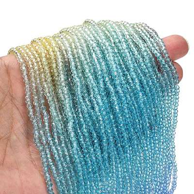 Transparent Painted Glass Beads Strands X1-DGLA-A034-T2mm-A13-1