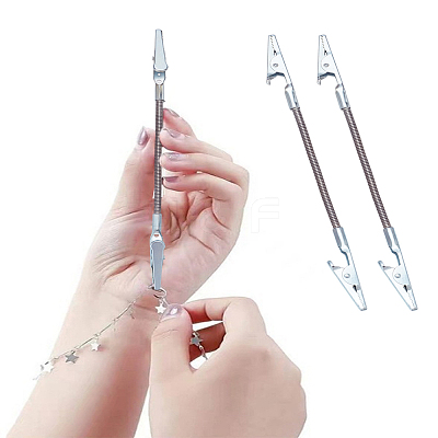 2Pc Iron Bracelet Tool Jewelry Helper Alligator Clip AJEW-LP0003-25-1