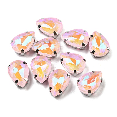 Mocha Fluorescent(MI) Teardrop Sew on Rhinestone GGLA-R043-02B-P02-1