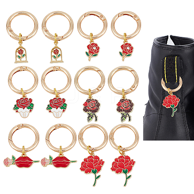 12Pcs 6 Style Alloy Shoes Charms HJEW-DR00127-1