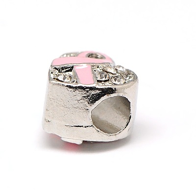 Platinum Plated Alloy Rhinestone European Beads MPDL-A023-B05-1