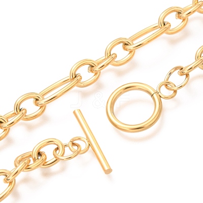Unisex PVD Vacuum Plating 304 Stainless Steel Figaro Chain Necklaces X-NJEW-H215-03G-1