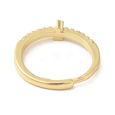 Rack Plating Brass Clear Cubic Zirconia Number 1 Adjustable Rings for Women RJEW-S407-09G-01-1