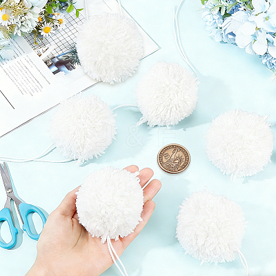 12Pcs DIY Craft Polyester Pom Pom Ball AJEW-CY0002-95B-1