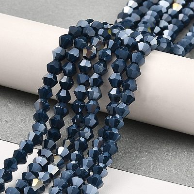 Opaque Solid Color Electroplate Glass Beads Strands X1-GLAA-F029-P4mm-A09-1