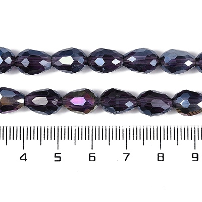 Transparent Electroplate Glass Beads Strands EGLA-N013-T10mm-B06-1