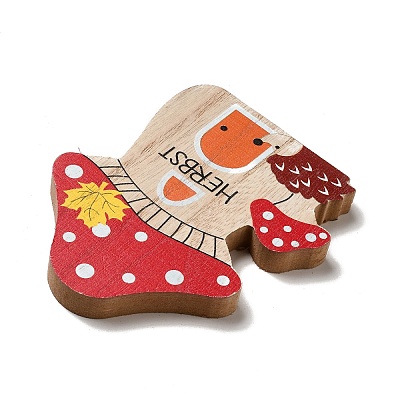 Autumn Single Face Printed Wood Cabochons WOOD-I010-02C-1