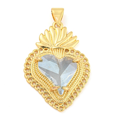 Rack Plating Brass Pendants ZIRC-L100-163G-03-1