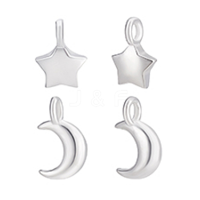 4Pcs 2 Styles 925 Sterling Silver Charms STER-PH0003-45-1