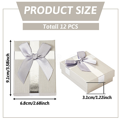 Rectangle Paper Jewelry Gift Boxes with Bowknot CON-TAC0010-89B-1