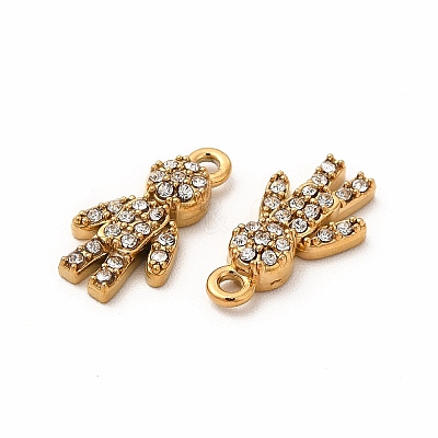 Ion Plating(IP) 316 Surgical Stainless Steel with Crystal Rhinestone Pendants STAS-G305-04G-1