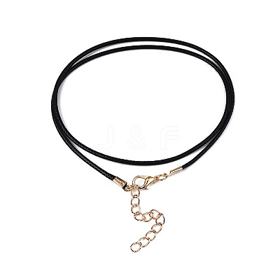 Waxed Cord Necklace Making with Iron Findings X-NJEW-R229-1.5mm-G-1