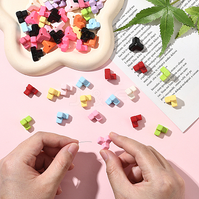 60Pcs Baking Paint Opaque Acrylic Beads OACR-SP0001-91-1