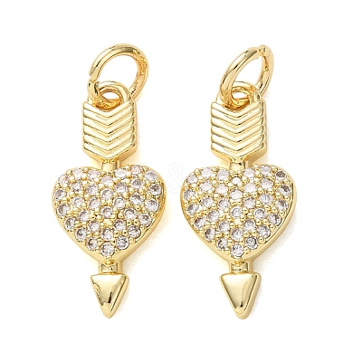 Valentine's Day Brass Micro Pave Clear Cubic Zirconia Pendants CU-E003-17G-E-1