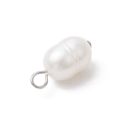 Natural Cultured Freshwater Pearl Rice Charms PALLOY-JF03921-01-1