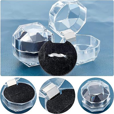 Transparent Plastic Ring Boxes OBOX-CA0001-001A-1