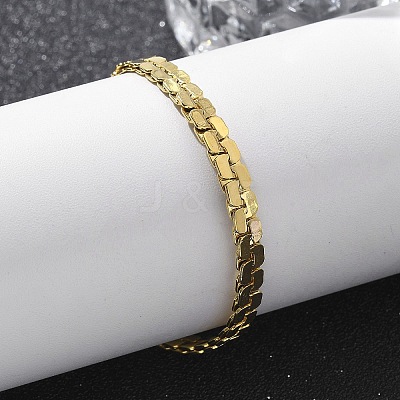 304 Stainless Steel Snake Link Chain Bracelets for Women BJEW-F488-22G-1