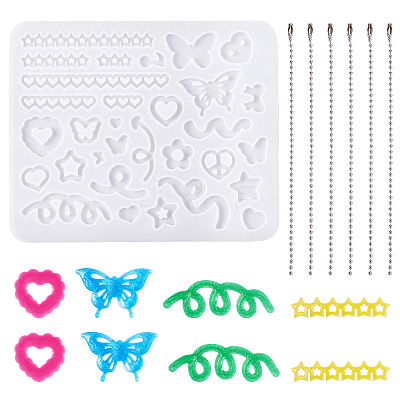 Heart Star DIY Silicone Pendant Molds DIY-TA0010-95-1