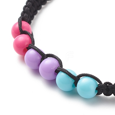 Acrylic Braided Bead Bracelet BJEW-JB08546-1