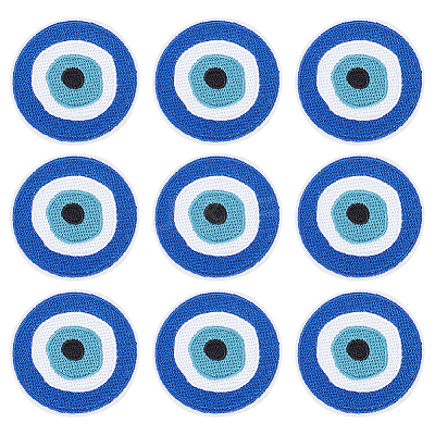 Evil Eye Pattern Cloth Computerized Embroidery Iron On/Sew On Patches LS-PATC-WH0011-14-1