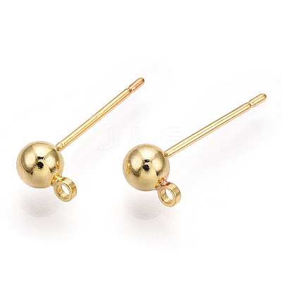 Brass Stud Earring Findings LS-KK-I649-10G-NF-1