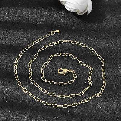 3MM Brass Cable Chain Necklaces for Women NJEW-F366-01B-1