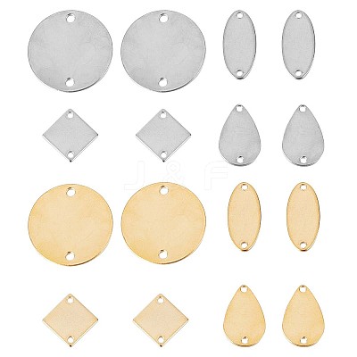 32Pcs 8 Styles Stainless Steel connector Charms STAS-SC0005-03-1