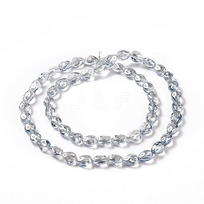 Transparent Electroplate Glass Beads Strands GLAA-C025-02G-1