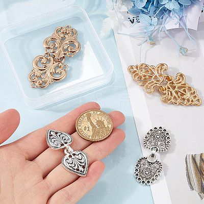 4Pcs 4 Styles Alloy Interlocking Clasps FIND-GF0007-16-1