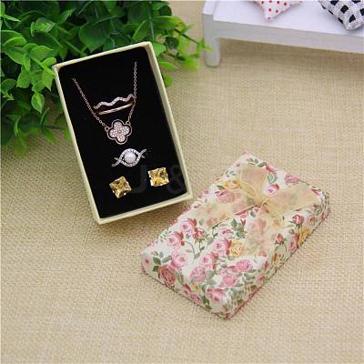 Flower Pattern Cardboard Jewelry Packaging Box X1-CBOX-L007-003C-1