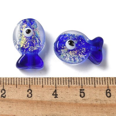 Handmade Foil Lampwork Fish Beads FOIL-Z001-01A-1