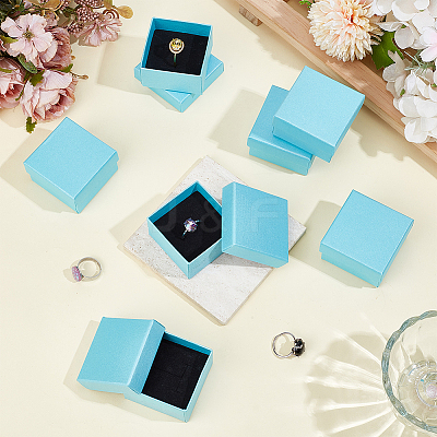 Square Cardboard Jewelry Storage Boxes CON-WH0115-35A-1