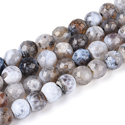 Dyed & Heated Natural Fire Crackle Agate Beads Strands G-N359-01A-03-1