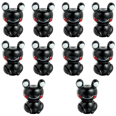 10Pcs Handmade Bumpy Lampwork Beads LAMP-SZ0001-66B-1