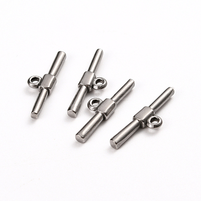 Tarnish Resistant 304 Stainless Steel Toggle Clasps Parts STAS-D142-04C-P-1