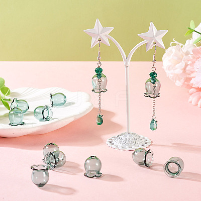 10Pcs Glass Bead Caps for Wind Chimes Making GLAA-BY0001-05F-1