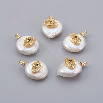 Natural Cultured Freshwater Pearl Pendants PEAR-F008-28G-1