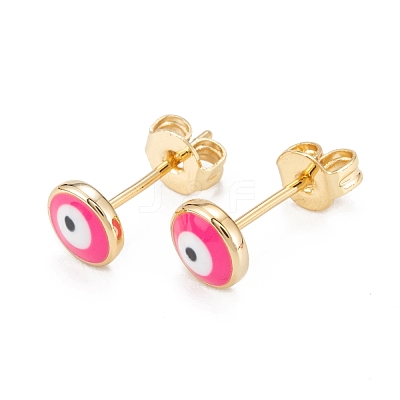 Brass Enamel Stud Earrings EJEW-D274-02M-02-1