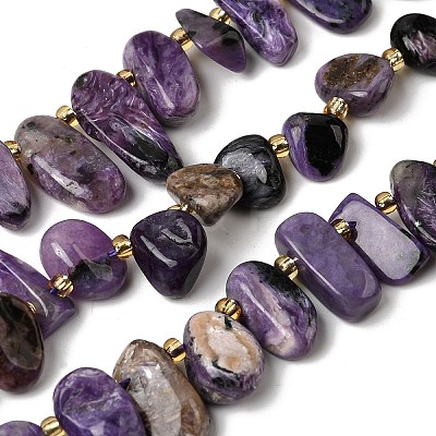 Natural Charoite Beads Strands G-P604-A29-01-1