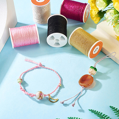 6Rolls 6 Colors Polyester Metallic Thread OCOR-TA0002-82B-1