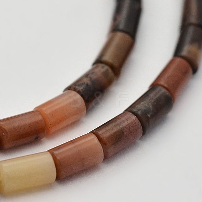 Column Natural Orange River Stone Beads Strands G-N0153-28-1