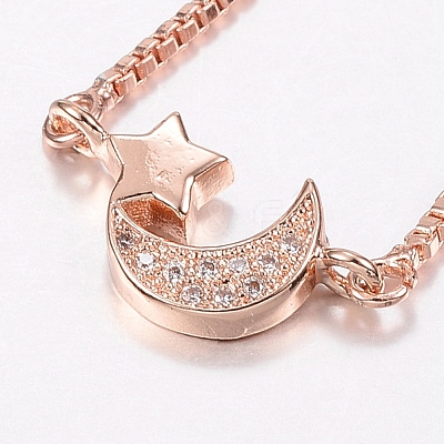 Adjustable Brass Micro Pave Cubic Zirconia Bolo Bracelets BJEW-J180-19-1