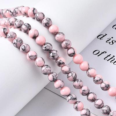 Dyed Synthetic Turquoise Gemstone Bead Strands TURQ-R032-6mm-XSS04-1