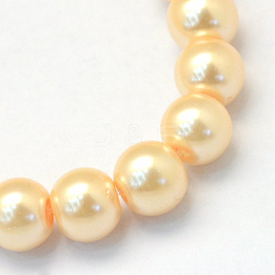 Baking Paint Pearlized Glass Pearl Round Bead Strands HY-Q003-10mm-61-1