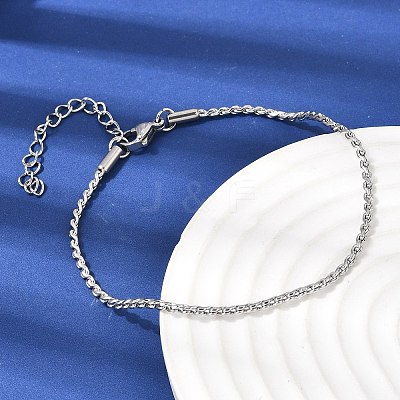 Twist 304 Stainless Steel Link Chains Bracelets for Women BJEW-K240-09P-1