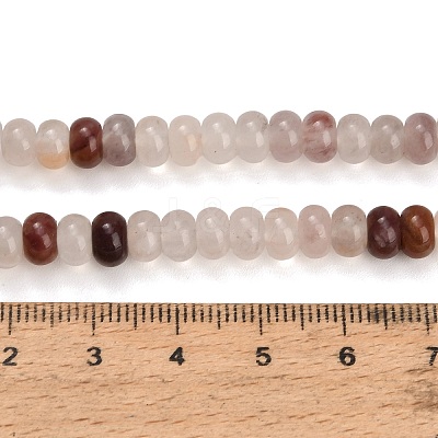 Natural Violet Strawberry Quartz Smooth Rondelle Beads Strands GG-CBA792A-H01-4x6mm-1