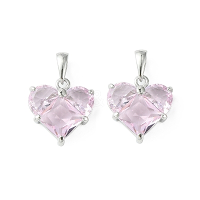 Brass Micro Pave Cubic Zirconia Charms KK-L208-03P-04-1